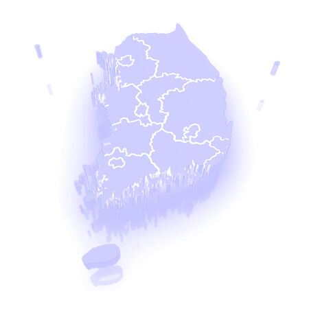 Map of South Korea. 3dの写真素材