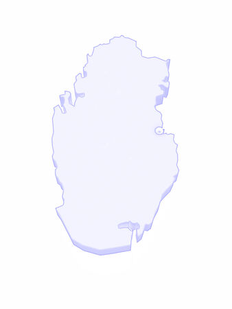 Map of Qatar. 3dの写真素材