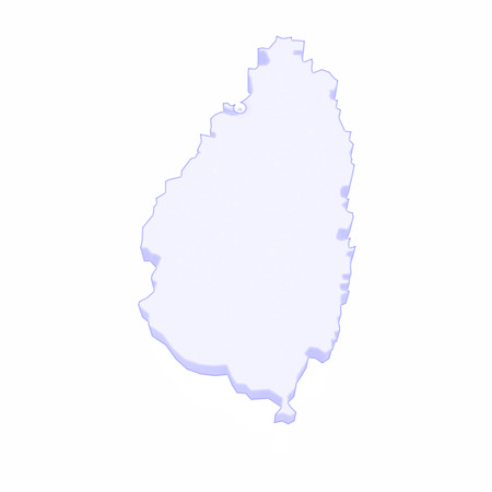 Map of Saint Lucia. 3dの写真素材