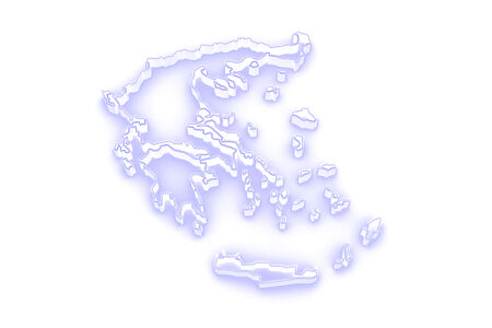 Three-dimensional map of Greece. 3dの写真素材
