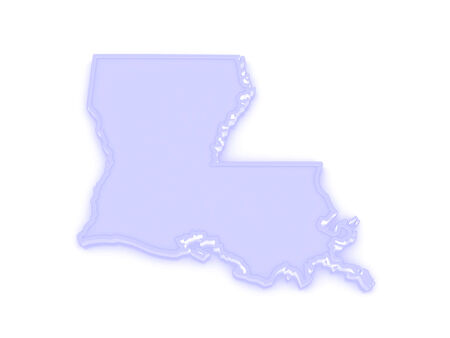 Three-dimensional map of Louisiana. USA. 3dの写真素材