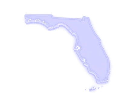 Three-dimensional map of Florida. USA. 3dの写真素材
