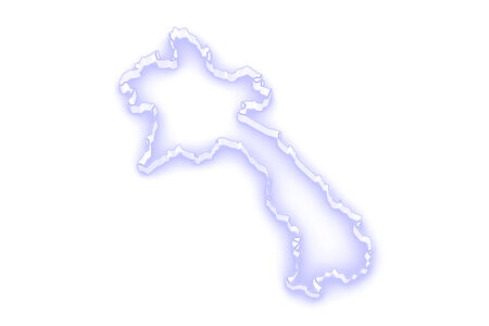 Map of Laos. 3dの写真素材
