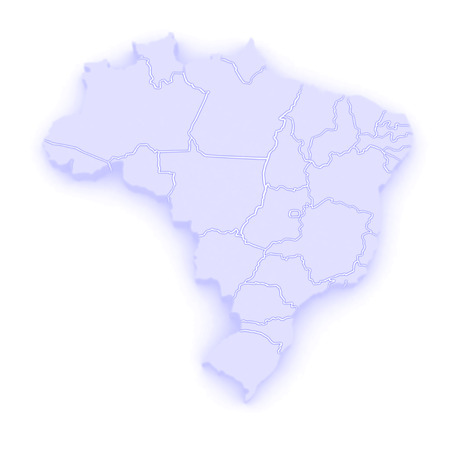 Three-dimensional map of Brazil. 3dの写真素材