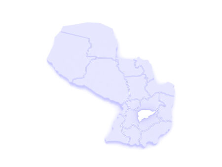 Map of Guaira. Paraguay. 3dの写真素材