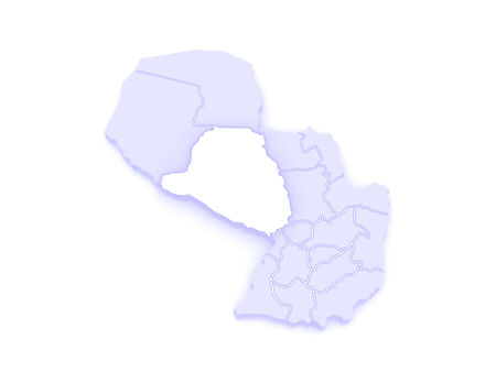 Map of Presidente Hayes. Paraguay. 3dの写真素材