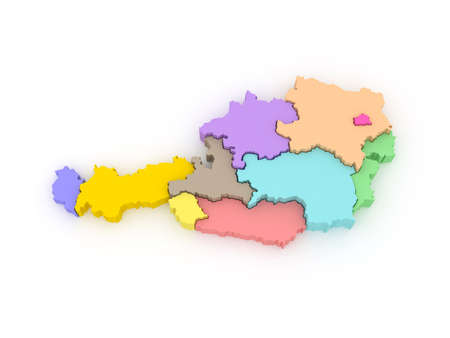 Three-dimensional map of Austria. 3dの写真素材