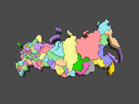 Three-dimensional map of Russia. 3dの写真素材