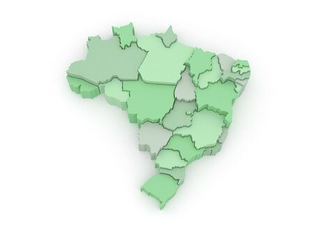 Three-dimensional map of Brazil. 3dの写真素材