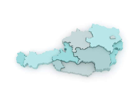 Three-dimensional map of Austria. 3dの写真素材