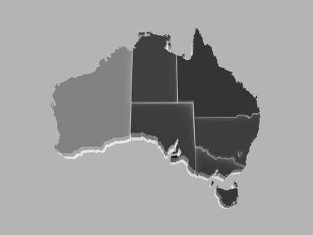 Three-dimensional map of Australia. 3dの写真素材