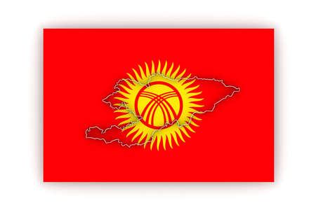 Map of Kyrgyzstan. 3dの写真素材