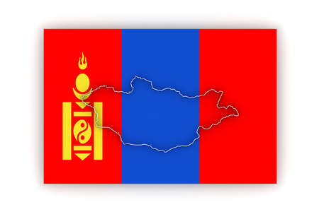 Map of Mongolia. 3dの写真素材