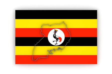 Map of Uganda. 3dの写真素材
