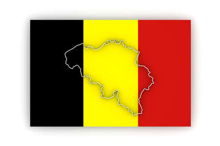 Three-dimensional map of Belgium. 3dの写真素材