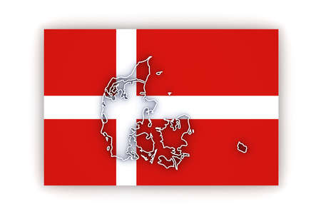 Three-dimensional map of Denmark. 3dの写真素材