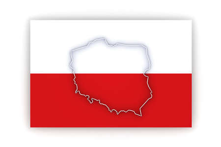 Three-dimensional map of Poland. 3dの写真素材