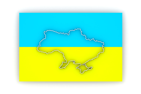 Three-dimensional map of Ukraine. 3dの写真素材