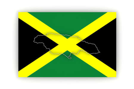 Map of Jamaica. 3dの写真素材