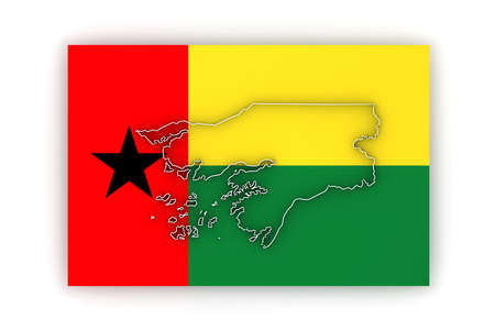 Map of Guinea-Bissau. 3dの写真素材