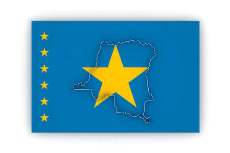 Map of Democratic Republic of Congo. 3dの写真素材