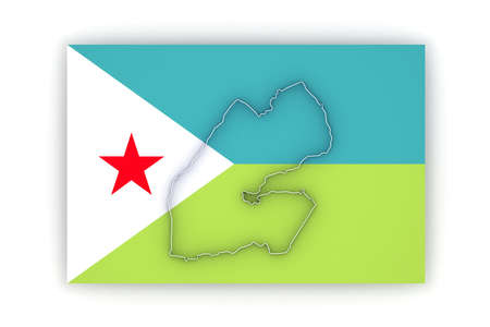 Map of Djibouti. 3dの写真素材