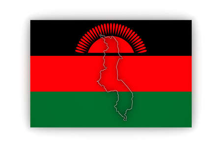 Map of Malawi. 3dの写真素材