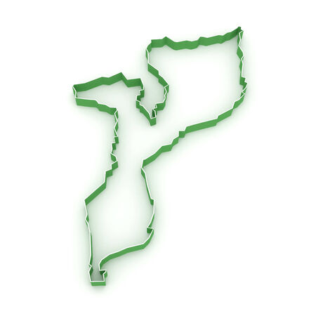 Map of Mozambique. 3dの写真素材