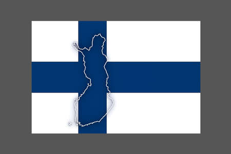 Three-dimensional map of Finland. 3dの写真素材