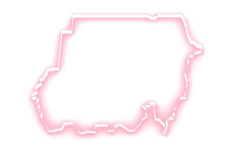 Map of Sudan. 3dの写真素材