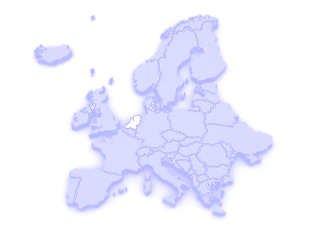 Map of Europe and Netherlands. 3dの写真素材