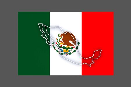 Three-dimensional map of Mexico. 3dの写真素材