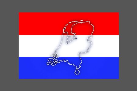 Three-dimensional map of Netherlands. 3dの写真素材