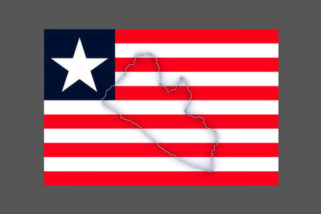 Map of Liberia. 3dの写真素材
