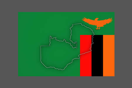 Map of Zambia. 3dの写真素材