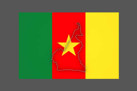 Map of Cameroon. 3dの写真素材