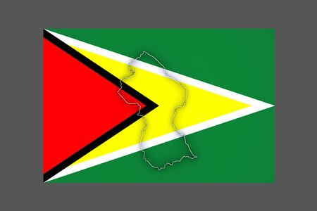 Map of Guyana. 3dの写真素材