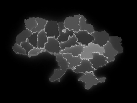 Three-dimensional map of Ukraine. 3dの写真素材