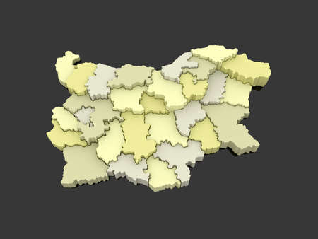 Three-dimensional map of Bulgaria. 3dの写真素材