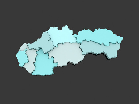 Three-dimensional map of Slovakia. 3dの写真素材