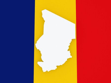 Map of Chad. 3dの写真素材