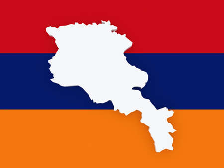Map of Armenia. 3dの写真素材