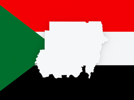 Map of Sudan. 3dの写真素材