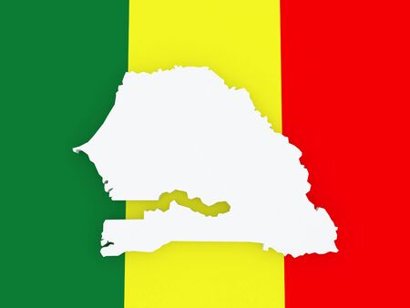 Map of Senegal. 3dの写真素材