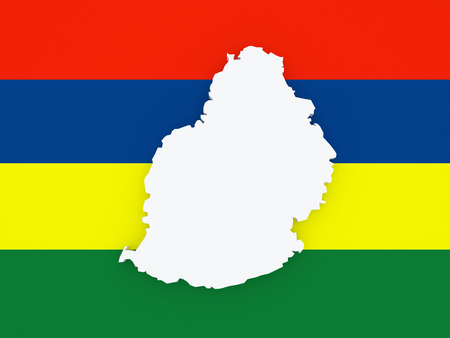 Map of Mauritius. 3dの写真素材