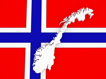 Three-dimensional map of Norway. 3dの写真素材