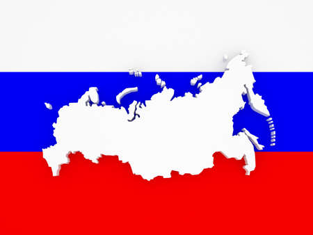 Three-dimensional map of Russia. 3dの写真素材