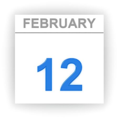 February 12. Day on the calendar. 3dの写真素材