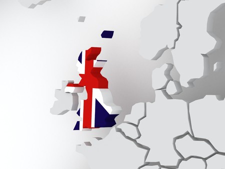 Map of worlds. Great Britain. 3dの写真素材