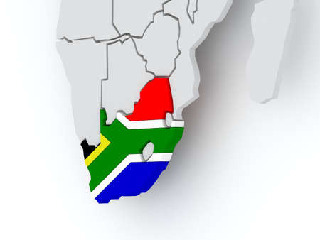 Map of worlds. South Africa. 3dの写真素材